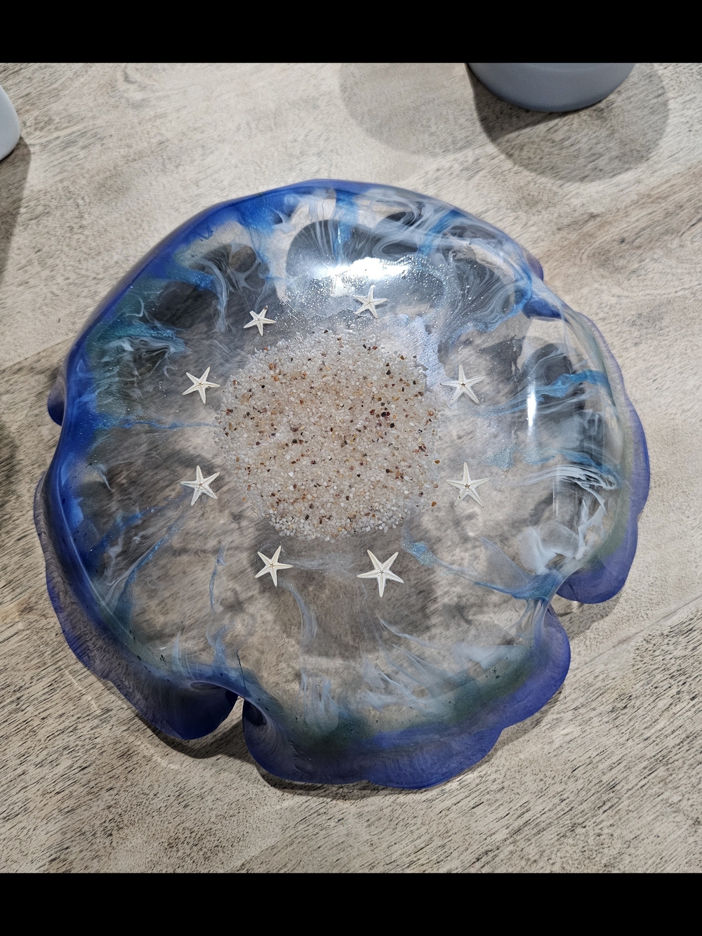 Blue Resin Ocean Wave Decorative Bowl - Picture 6 of 7
